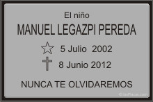 PLACA PARA CEMENTERIO CEM227 Grabinco.com