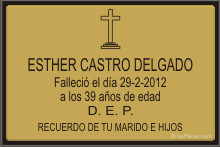 PLACA PARA CEMENTERIO CEM228 Grabinco.com