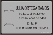 PLACA PARA CEMENTERIO CEM229 Grabinco.com