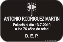 PLACA PARA CEMENTERIO CEM231 Grabinco.com