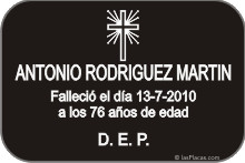 Placa Cementerio - Metacrilato 40 x 28 cm