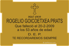 PLACA PARA CEMENTERIO CEM232 Grabinco.com
