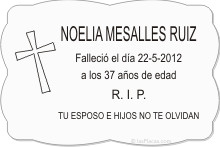 PLACA PARA CEMENTERIO CEM234 Grabinco.com