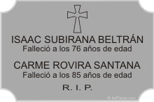 PLACA PARA CEMENTERIO CEM236 Grabinco.com