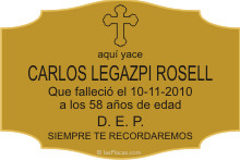 PLACA PARA CEMENTERIO CEM237 Grabinco.com