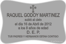 PLACA PARA CEMENTERIO CEM238 Grabinco.com