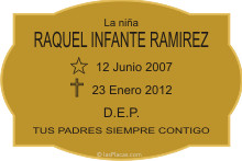 PLACA PARA CEMENTERIO CEM239 Grabinco.com
