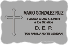 PLACA PARA CEMENTERIO CEM240 Grabinco.com