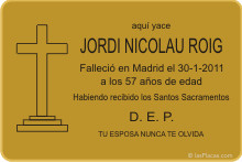 PLACA PARA CEMENTERIO CEM241 Grabinco.com