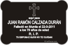 PLACA PARA CEMENTERIO CEM242 Grabinco.com