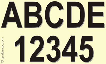 LETRAS Y NUMEROS DE VINILO VL601 Grabinco.com