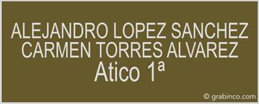 PLACA PARA BUZON BU003 Grabinco.com