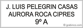 PLACA PARA BUZON BU022 Grabinco.com