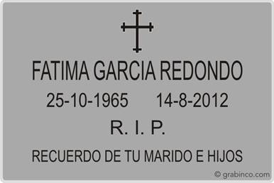 PLACA PARA CEMENTERIO CE204 Grabinco.com