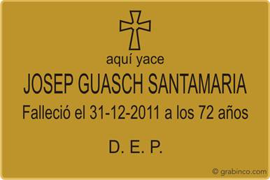 PLACA PARA CEMENTERIO CE205 Grabinco.com