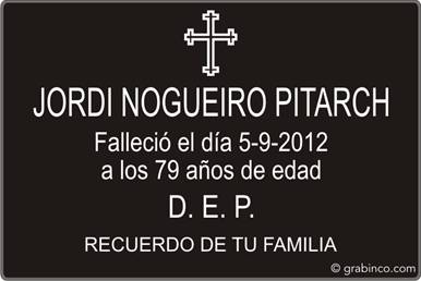 PLACA PARA CEMENTERIO CE206 Grabinco.com