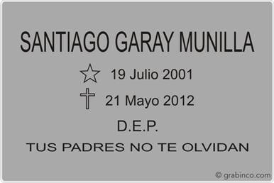 PLACA PARA CEMENTERIO CE207 Grabinco.com