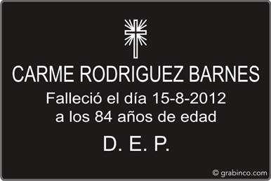 PLACA PARA CEMENTERIO CE209 Grabinco.com