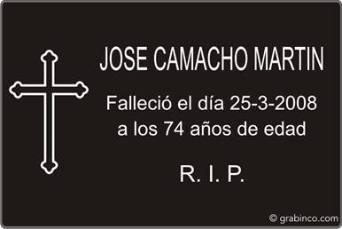 PLACA PARA CEMENTERIO CE212 Grabinco.com
