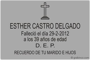 PLACA PARA CEMENTERIO CE213 Grabinco.com