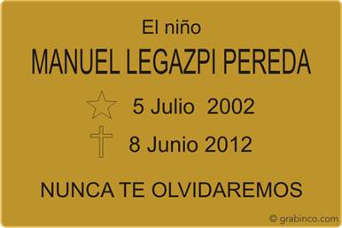 PLACA PARA CEMENTERIO CE214 Grabinco.com