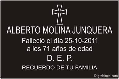 PLACA PARA CEMENTERIO CE218 Grabinco.com