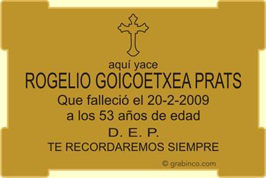 PLACA PARA CEMENTERIO CE220 Grabinco.com