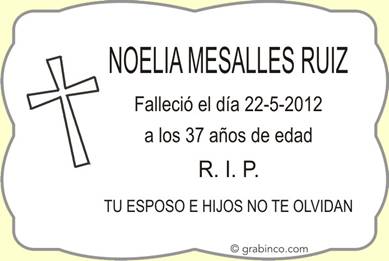 PLACA PARA CEMENTERIO CE222 Grabinco.com
