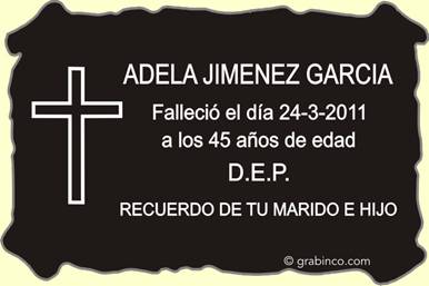 PLACA PARA CEMENTERIO CE223 Grabinco.com