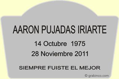PLACA PARA CEMENTERIO CE233 Grabinco.com