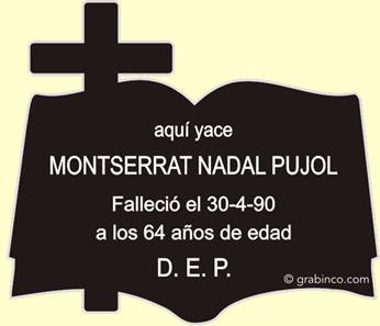 PLACA PARA CEMENTERIO CE234 Grabinco.com