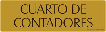 PLACA CUARTO DE CONTADORES Grabinco.com