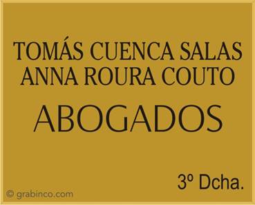 PLACA GRABADA DE LATON LA201 Grabinco.com