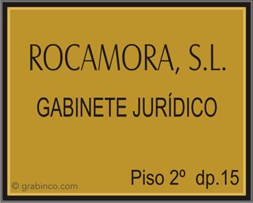 PLACA GRABADA DE LATON LA203 Grabinco.com