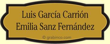 PLACA GRABADA DE LATON LA232 Grabinco.com