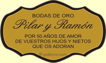 PLACA GRABADA DE LATON LA235 Grabinco.com