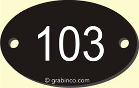 PLACA GRABADA SOLO NUMERACIONES NU025 Grabinco.com