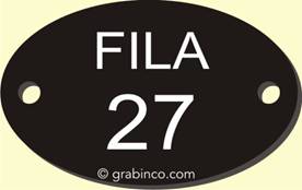 PLACA GRABADA CON NUMERACIONES Y TEXTO NU026 Grabinco.com