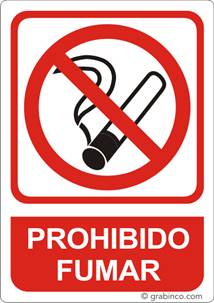 PLACA SEÑAL PROHIBIDO FUMAR Grabinco.com