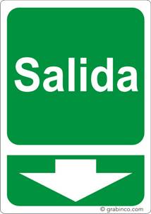 PLACA SEÑAL SALIDA Grabinco.com