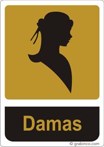 PLACA SEÑAL ASEOS DAMAS Grabinco.com