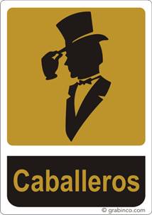 PLACA SEÑAL ASEOS CABALLEROS Grabinco.com