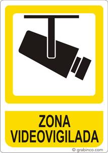 PLACA SEÑAL ZONA VIDEOVIGILADA Grabinco.com