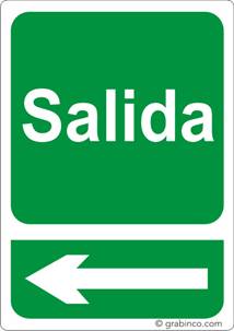 PLACA SEÑAL SALIDA A LA IZQUIERDA Grabinco.com