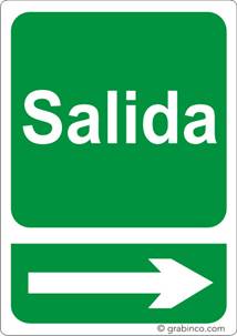 PLACA SEÑAL SALIDA A LA DERECHA Grabinco.com
