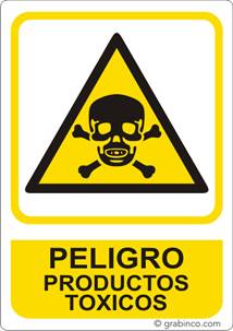 PLACA SEÑAL PELIGRO PRODUCTOS TOXICOS Grabinco.com