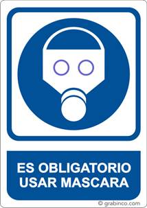 PLACA SEÑAL ES OBLIGATORIO USAR MASCARA Grabinco.com