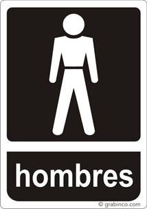 PLACA SEÑAL ASEOS HOMBRES Grabinco.com