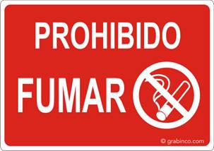 PLACA SEÑAL PROHIBIDO FUMAR Grabinco.com