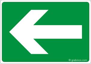 PLACA SEÑAL FLECHA IZQUIERDA O DERECHA Grabinco.com